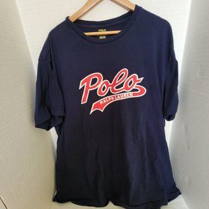 Mens Polo Ralph Lauren Tee T Shirt Dark Navy Blue Polo Red Graphic 2XB 2TG